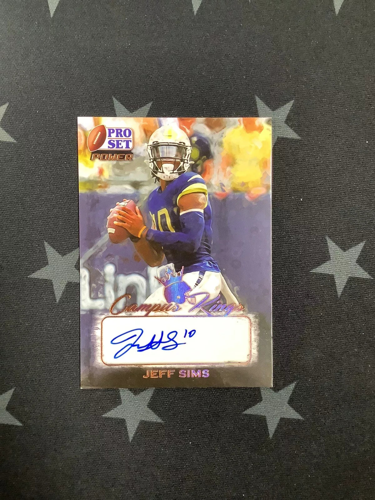 2021 Leaf Pro Set Power Football Jeff Sims Campus Kings Rookie Auto CK JS1 - Collectible Trading Card for Football Fans & Memorabilia Enthusiasts