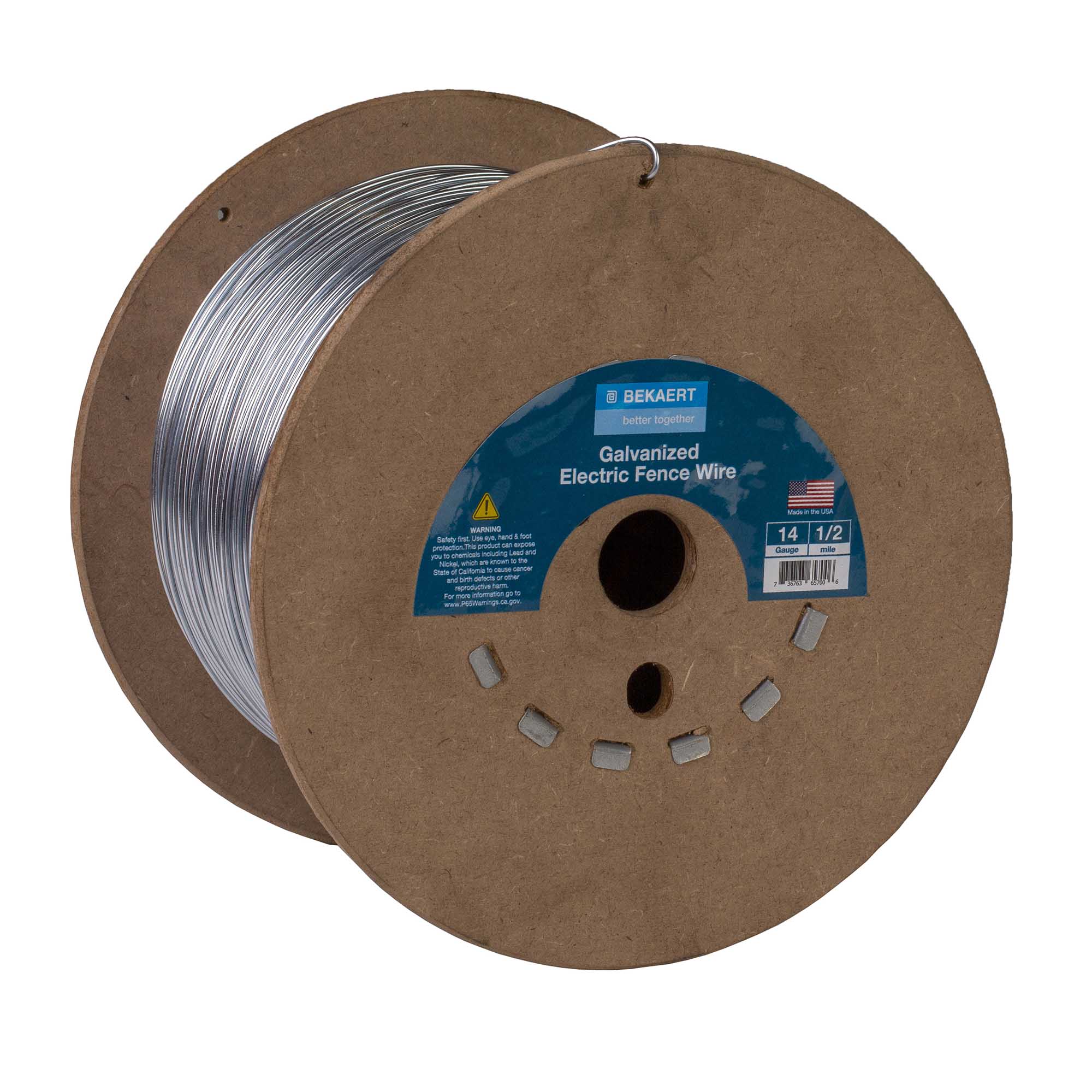 Bekaert 14 Gauge Galvanized Electric Fence Wire - 2640 Feet for Farm, Ranch & Livestock Containment | Durable High Tensile Fencing Solution for Animals & Security