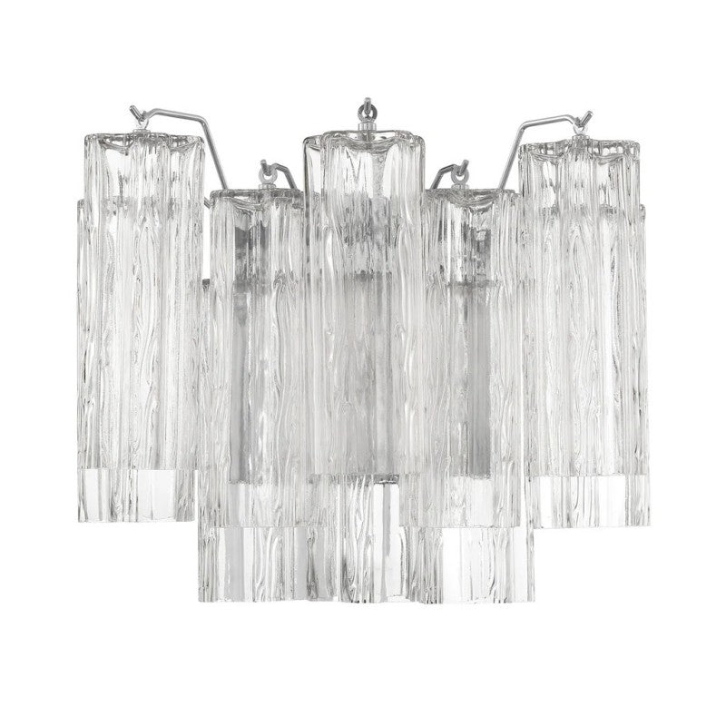 Addens 2-Light Wall Sconce - Modern Flush Mount Lighting Fixture for Bedroom, Living Room & Hallway - Brushed Nickel Finish