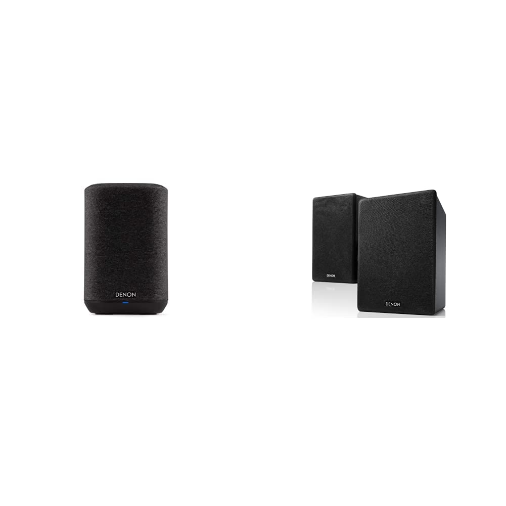 Denon Home 150 Wireless Smart Speaker with Bluetooth & WiFi - AirPlay 2 Compatible | SCN10 Two-Way HiFi Bookshelf Speakers (2x65W) for TV Sound System | Premium Black Design | Perfect for Home Theater, Music Streaming & Entertainment Systems