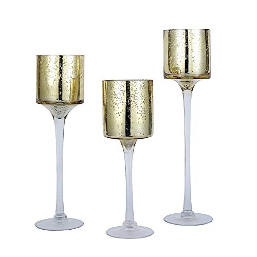 3-Pack Gold Raised Cylinder Glass Vases - Elegant Centerpieces & Candle Holders for Wedding, Dining Table, Home Decor - Bulk Wholesale Supplies