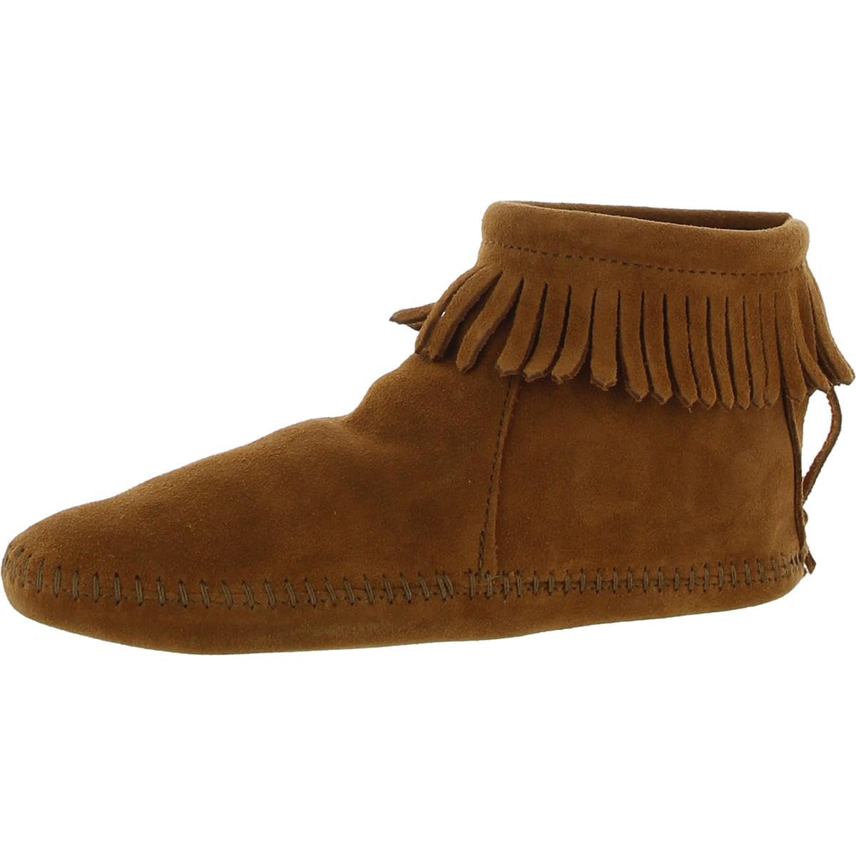 Minnetonka Women's Back-Zipper Bootie - Comfortable Suede Ankle Boots for Casual Wear & Fall Fashion | Perfect for Daily Outfits, Office & Weekend Adventures