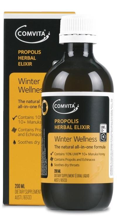 Comvita Propolis Herbal Elixir - Natural Immune Support Supplement with Antioxidants for Daily Wellness & Cold Relief | Perfect for Home, Office & Travel Use
