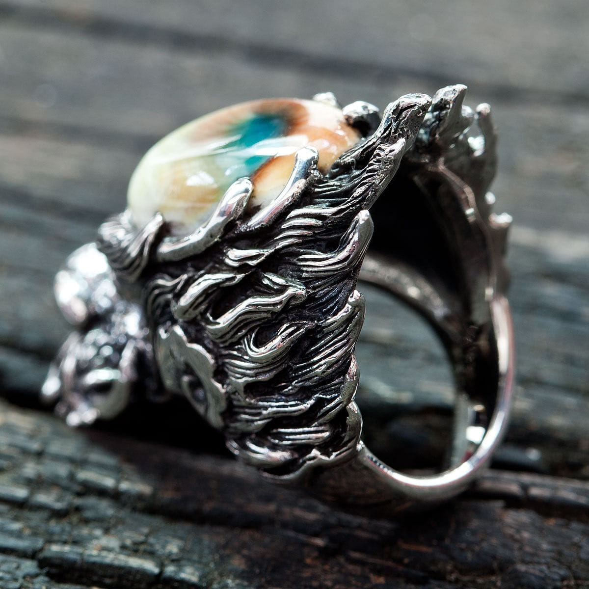 Dragon Head Sterling Silver Men's Ring for Men - Gothic Viking Jewelry, Unique Handmade Silver Ring for Gifts, Weddings, and Everyday Wear