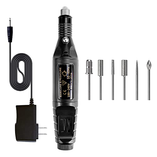 Beieyou Professional Electric Nail Drill Machine Kit - 20000 RPM Cordless Efile for Acrylic & Gel Nails, Manicure Pedicure Polishing & Shaping Tools - Perfect for Home Salon & DIY Nail Care (Black)