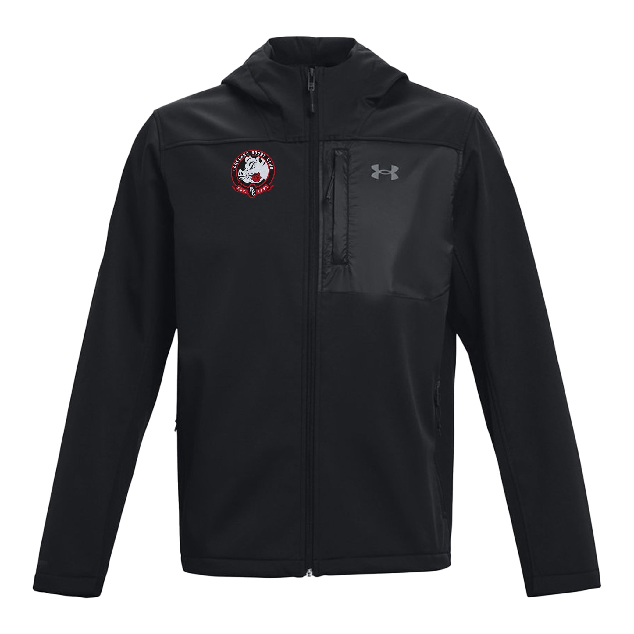 Portland Pigs Coldgear Infrared Hooded Jacket for Men & Women - Winter Warm Fleece-Lined Windproof Outerwear for Hiking, Skiing & Outdoor Activities
