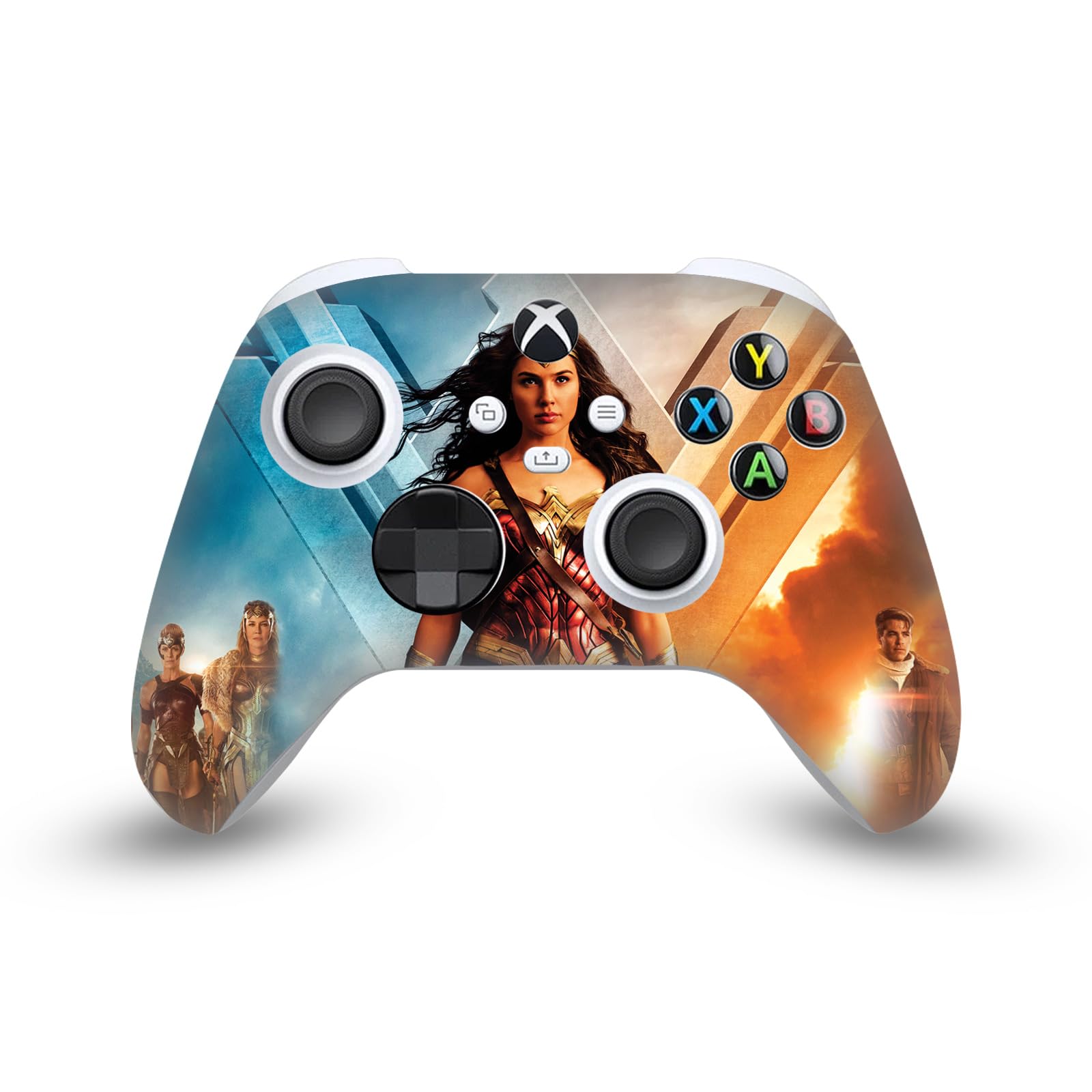 Official Wonder Woman Movie Group Poster Vinyl Skin Gaming Sticker Decal Compatible with Xbox Series X/S Controller - Customize Your Gaming Setup for Superhero Fans