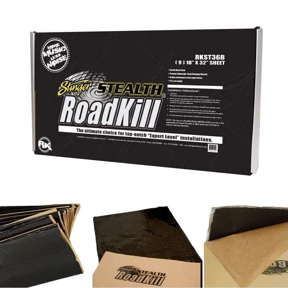 Stinger RKST36B Roadkill Stealth Series Sound Damping Material Bulk Pack - Automotive Noise Reduction for Cars, Trucks & RVs - Perfect for Soundproofing Doors, Floors and Engine Compartments