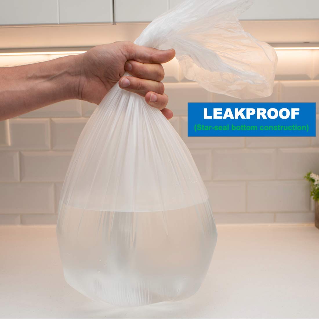 3 Gallon Clear Small Trash Bags - 200 Count | 2-4 Gallon Wastebasket Liners for Bathroom, Home & Office | Durable Plastic Can Liners for Kitchen, Bedroom & Office Bins | Perfect for Daily Waste Disposal & Recycling