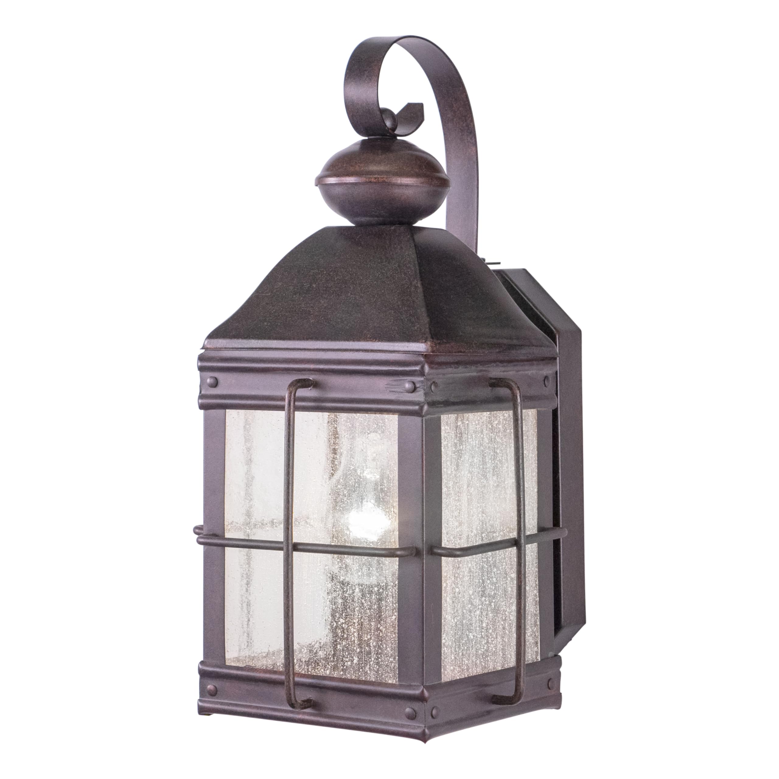 VAXCEL Revere 1-Light Bronze Rectangle Outdoor Wall Lantern with Clear Glass - Weatherproof Exterior Lighting for Porch, Patio, Garage & Entryway