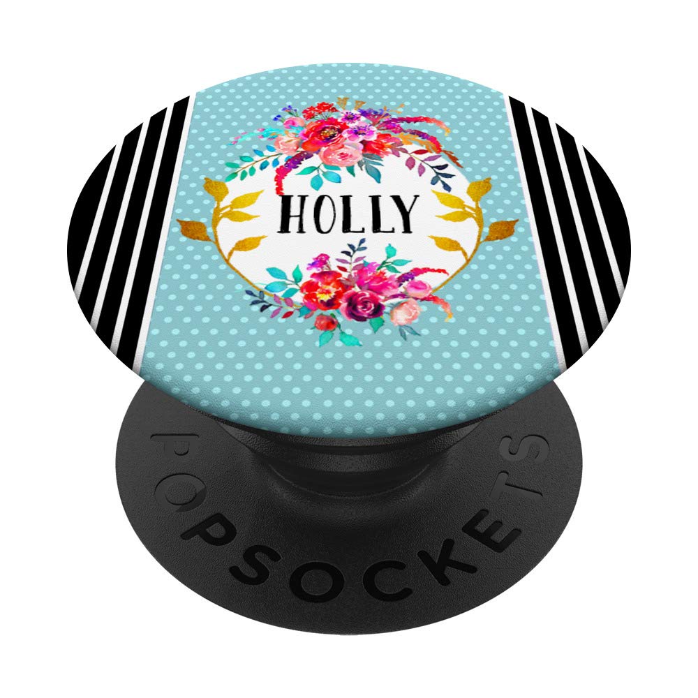 Holly Name Monogram Floral Graphic Art Print - Personalized Gift for Women & Girls - Perfect for Birthdays, Weddings, Mother's Day & Home Decor