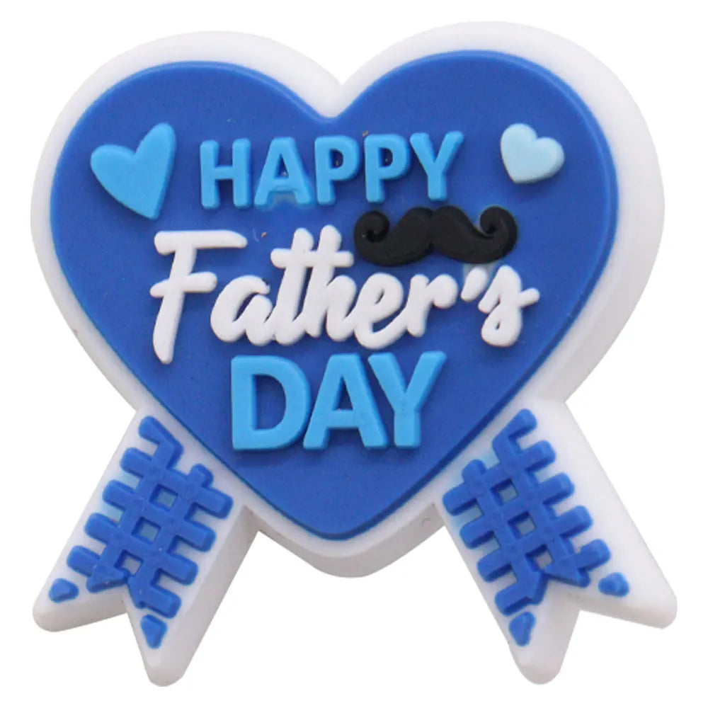 1Pcs I Love Papa Slippers PVC Shoe Button Charms - Best Dad Clog Accessories for DIY, Man Phone Case - Perfect Father's Day Gift for Dad, Husband, Grandfather - Home, Office & Casual Wear