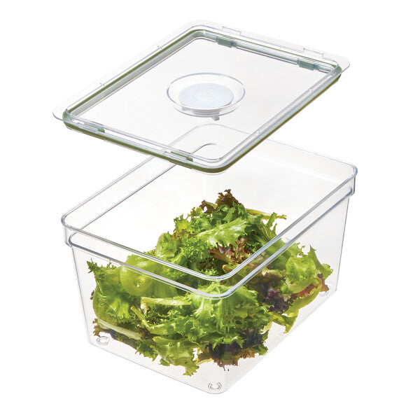 Large Fresh Produce Storage Bin with 3 Adjustable Dividers - Perfect for Organizing Fruits & Vegetables in Kitchen, Pantry or Refrigerator