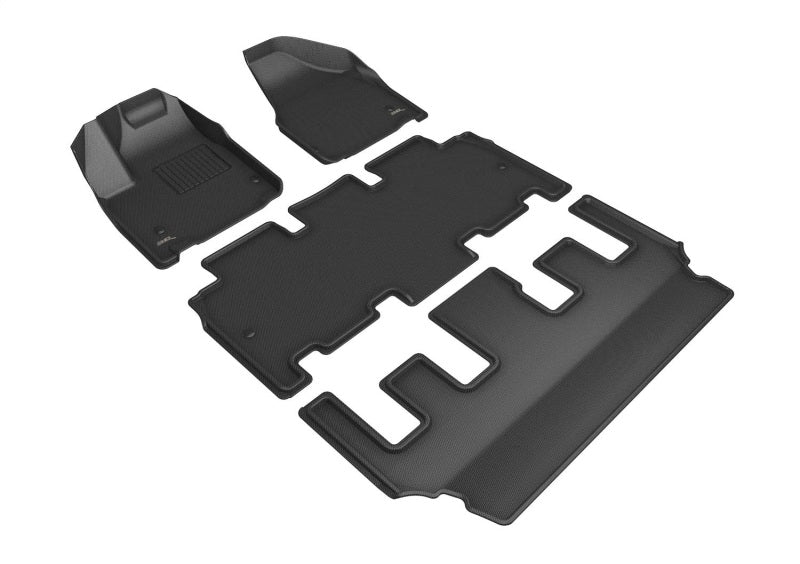 3D MAXpider Custom Fit All-Weather Floor Mats for 2018-2022 Chrysler Pacifica Hybrid (R1/R2/R3) - Kagu Black | Waterproof & Durable Car Mats | Perfect for Family Road Trips & Winter Protection