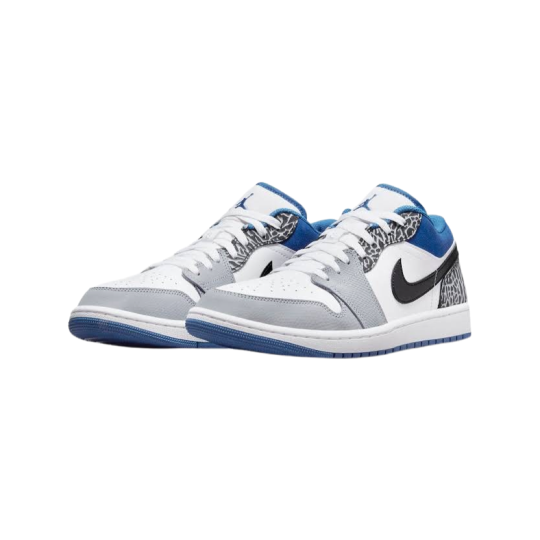 Air Jordan 1 Low Sneakers - Dark Marina Blue, Black & White Colorway - Men's Basketball Shoes for Casual Wear & Street Style