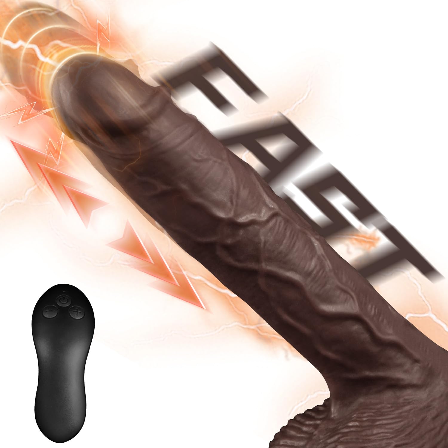 Realistic 9 Inch Thrusting Vibrating Dildo with Strong Suction Cup - G Spot & Anal Stimulation Sex Toy for Women & Men - Premium Silicone Adult Toy for Solo Play & Couples Use in Bedroom