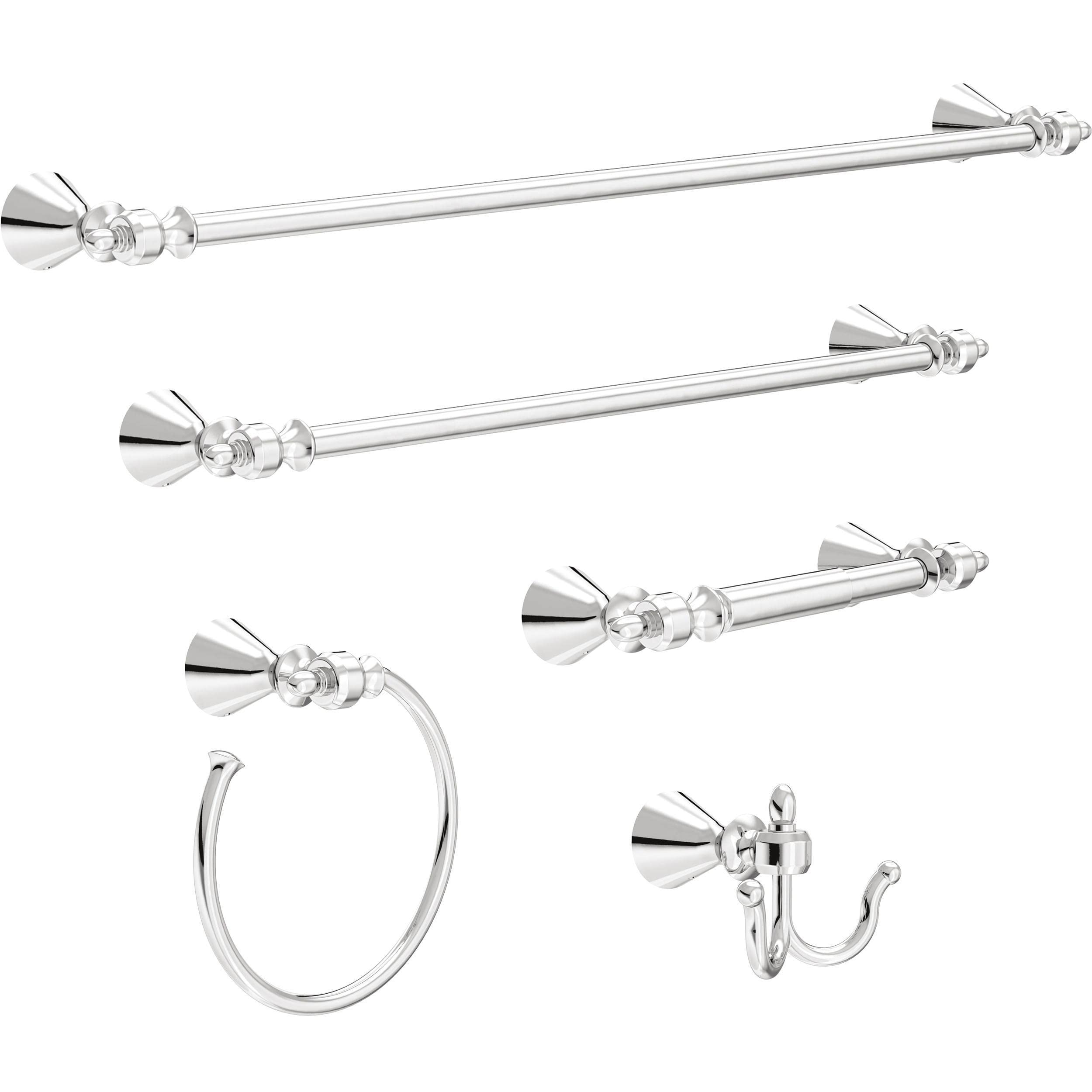 Delta Vessona 1-Pack Polished Chrome Double Towel Hook - Wall Mounted Bathroom & Kitchen Accessory for Robes, Hand Towels - Perfect for Bathrooms, Showers, Spas and Laundry Rooms (VES35-PC)