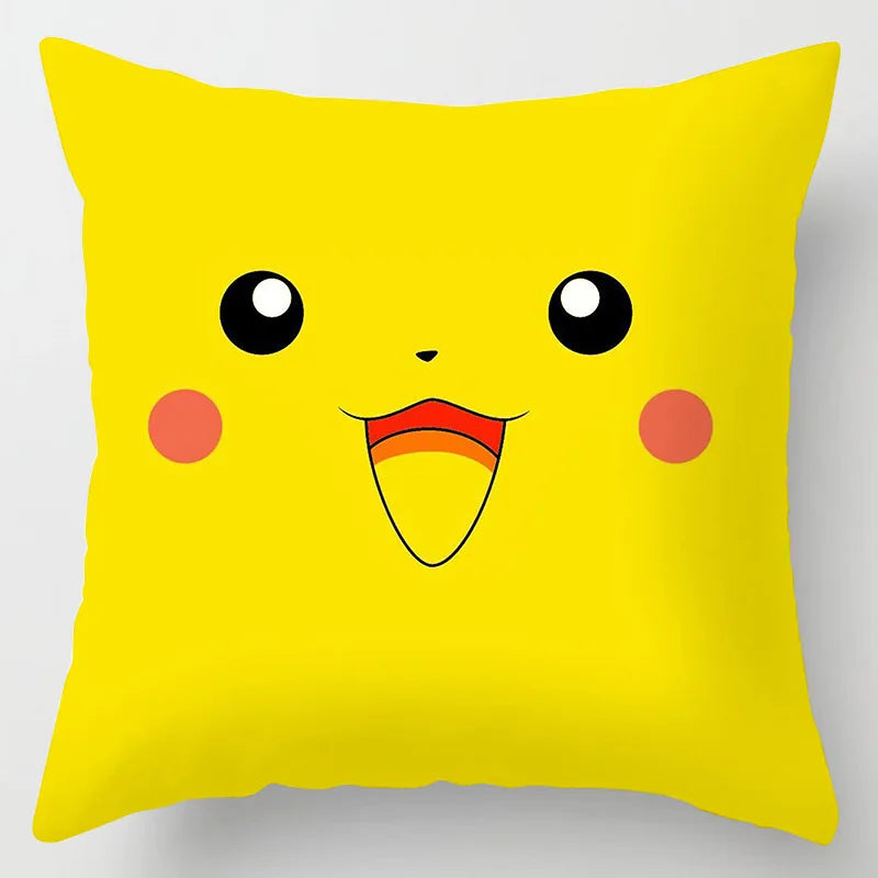 Pokemon Pillow & Cushion Covers - Soft Anime Character Bedding Decor for Kids Room, Gaming Chair, Sofa & Car Accessories
