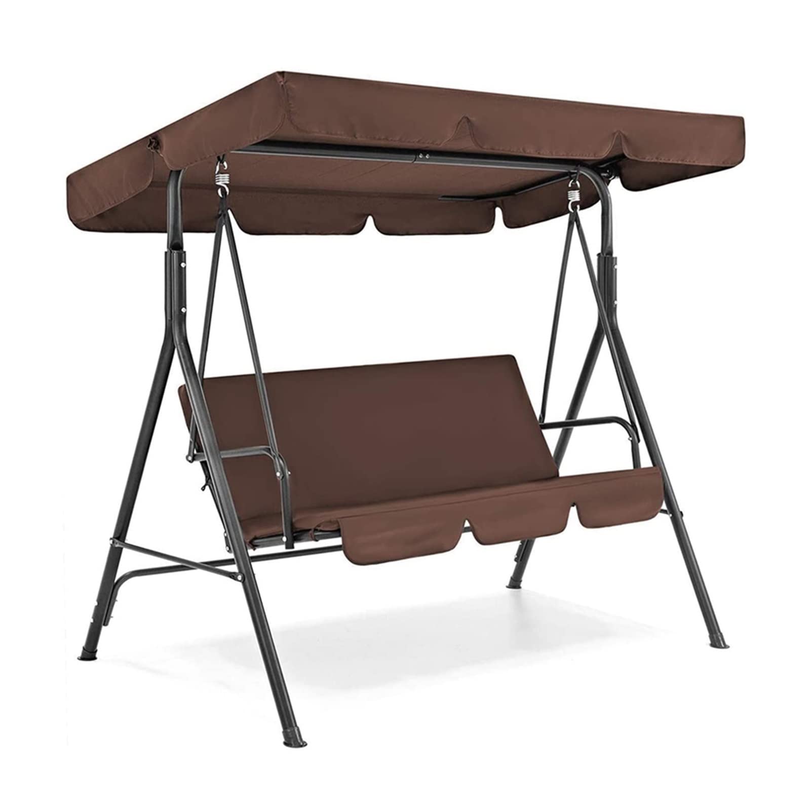 Waterproof 3-Seat Patio Swing Chair Cover Set with Canopy & Cushion Covers - Outdoor Furniture Protection for Garden, Hammock & Egg Chairs (Coffee) - Perfect for Backyard, Deck & Patio Relaxation