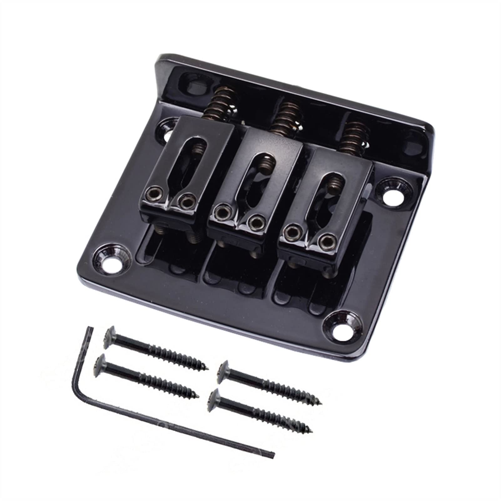Adjustable 3-String Electric Guitar Bridge Tailpiece - Black | Replacement Part for Electric Guitars | Perfect for DIY Repairs & Upgrades