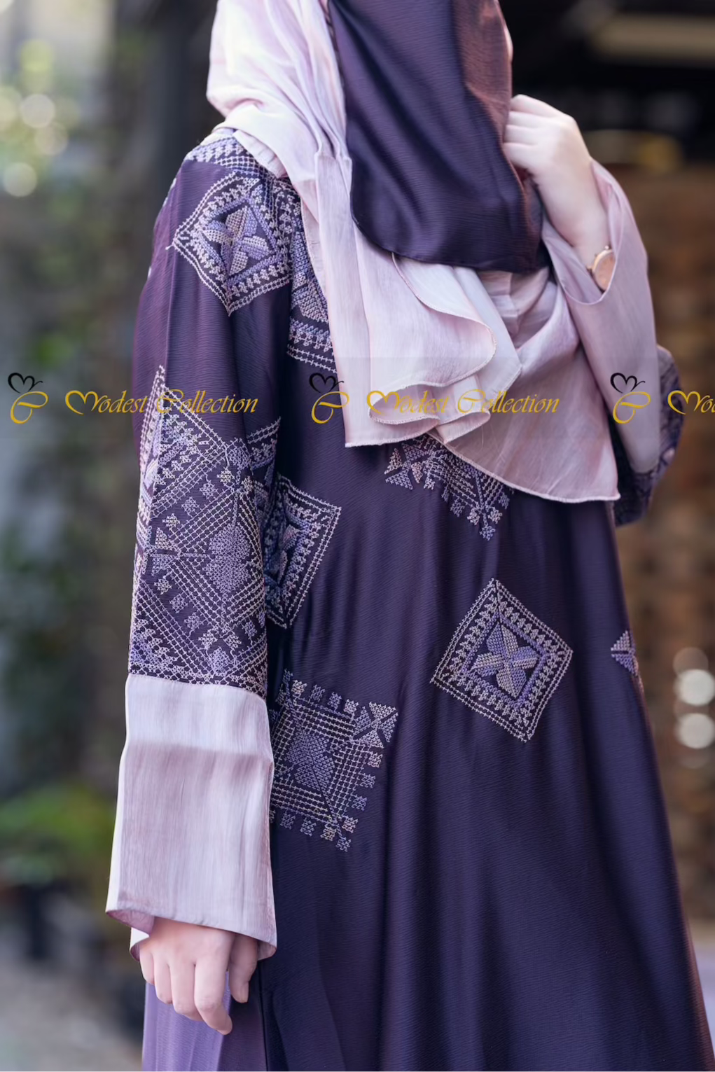 Nafiza Embroidered Abaya for Women - Elegant Islamic Prayer Dress with Intricate Embroidery - Perfect for Mosque, Eid, and Special Occasions