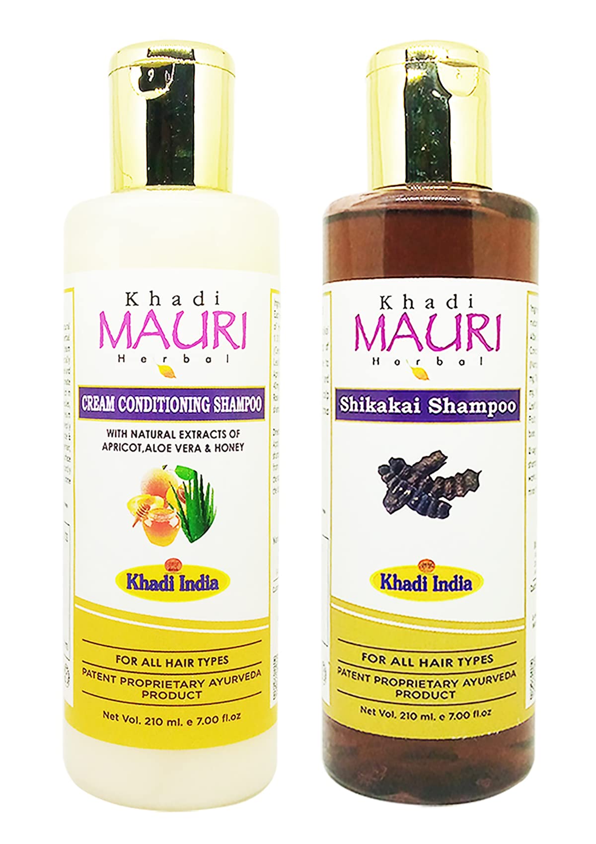 Khadi Mauri Natural Conditioning Cream & Shikakai Shampoo Combo - 420ml (Pack of 2) for Hair Growth & Scalp Care | Ayurvedic Hair Treatment for Dry, Damaged Hair | Perfect for Daily Hair Care Routine