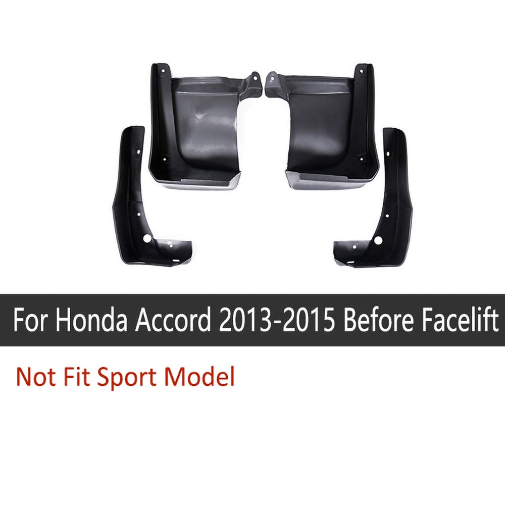 4 PCS Front & Rear Car Mud Flaps for Honda Accord 2013-2015 | Splash Guards | Fender Mud Guards | Before Facelift Model | Durable Protection Against Road Debris & Water Splash - Perfect for All-Weather Driving & Off-Road Adventures