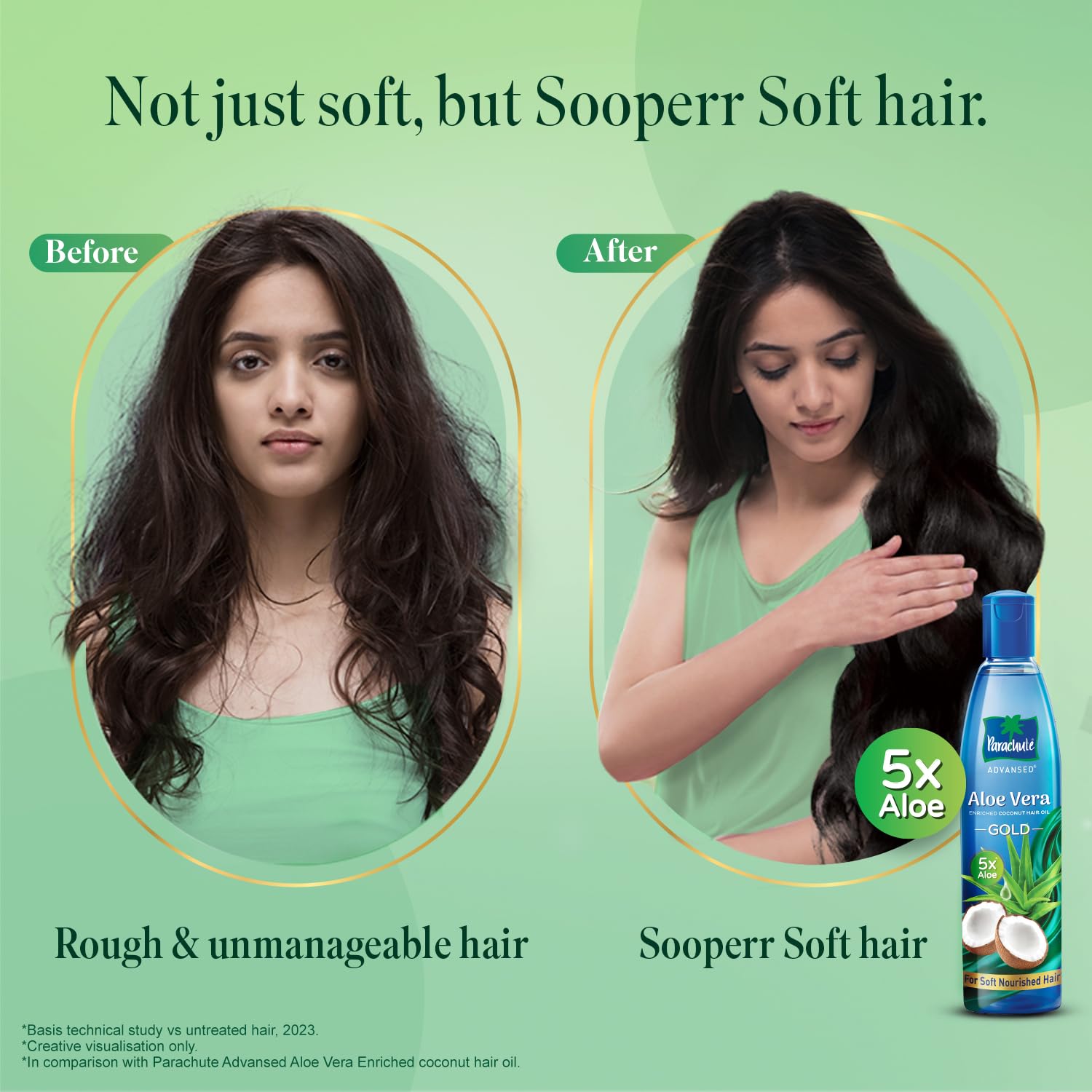 Parachute Advanced Aloe Vera Enriched Coconut Hair Oil with 5X Aloe Vera Extract | 400ml Deep Conditioning Treatment for Super Soft, Shiny Hair | Perfect for Dry, Damaged Hair Care & Scalp Nourishment | Great for Daily Use, Hair Massage & Styling