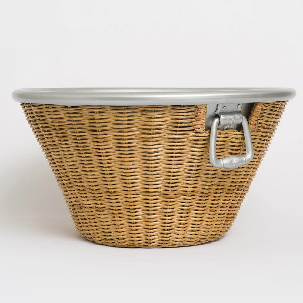 Natural Wicker Ice Bucket - Elegant Handwoven Rattan Wine Chiller for Parties, Weddings & Outdoor Gatherings - Perfect for Champagne, Beer & Beverages