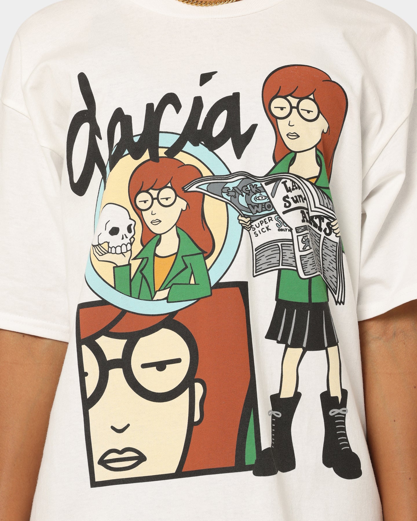 Premium Vintage T-Shirt by American Thrift X Daria Daria | Soft Cotton White Tee for Women | Perfect for Casual Wear, Retro Outfits & Street Style