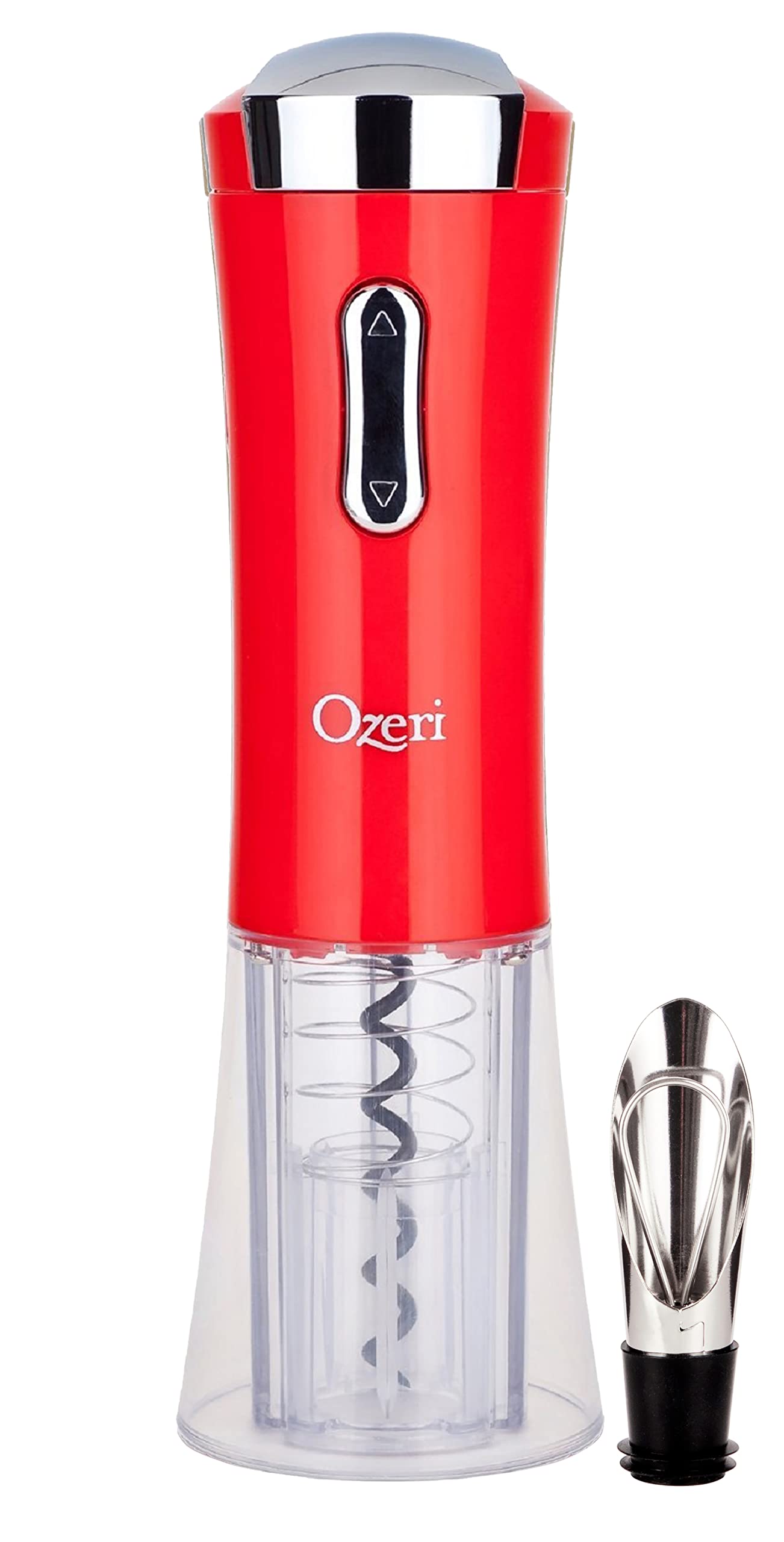 Ozeri Nouveaux II Electric Wine Opener with Foil Cutter, Wine Pourer & Stopper - Automatic Corkscrew for Easy Wine Opening - Perfect for Dinner Parties, Gifts & Home Bars