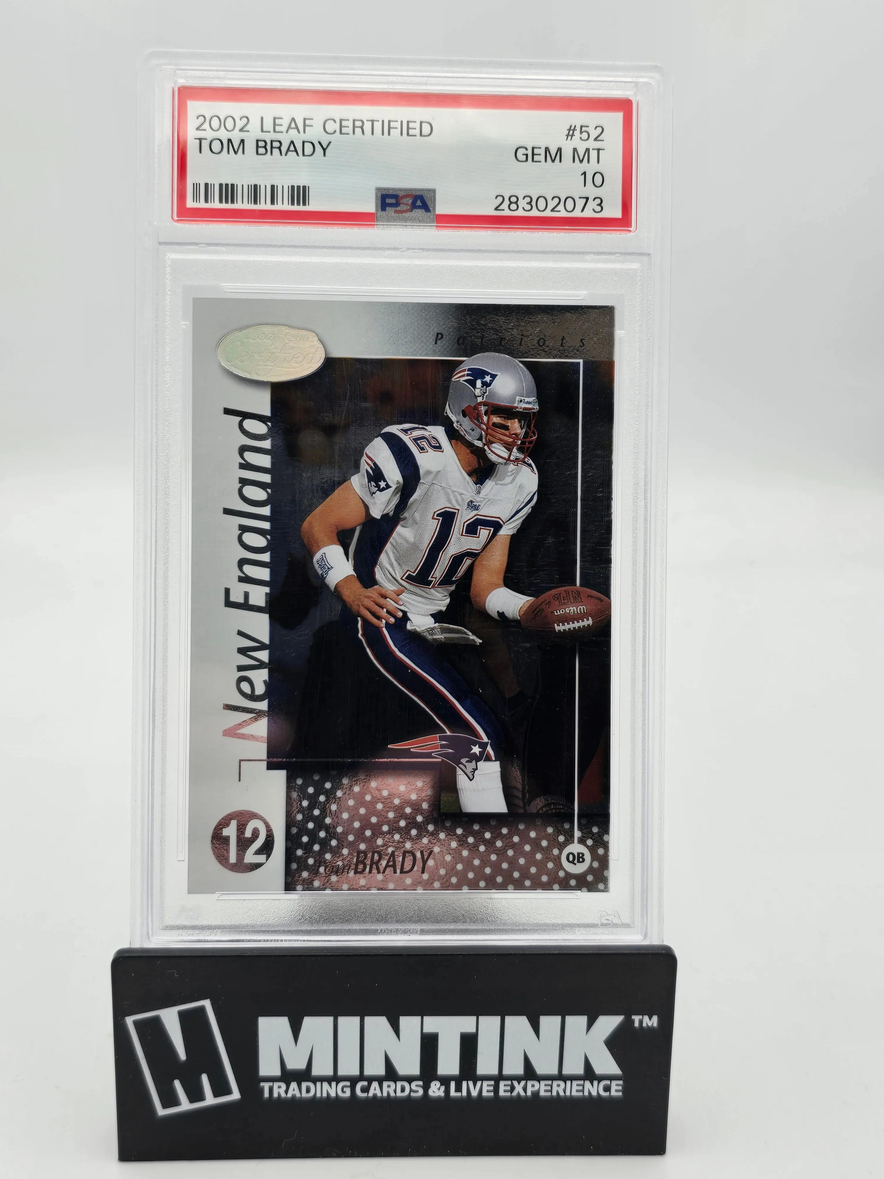 2002 Leaf Certified Football Tom Brady #52 PSA 10 Rookie Card - Rare Collectible for Sports Memorabilia Fans & Investment - Perfect for Display, Trading, and Gifting