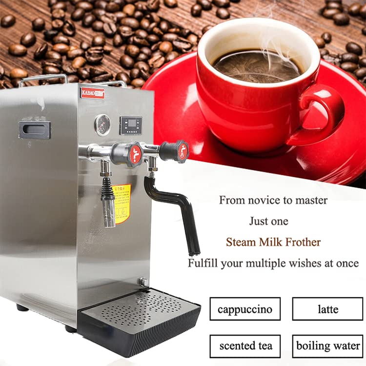 8L/2.1 Gallon Commercial Milk Frother - Full Automatic Electric Milk Foam Maker with Steam Boiling & LCD Display for Coffee Shops, Bubble Tea Stores and Home Baristas