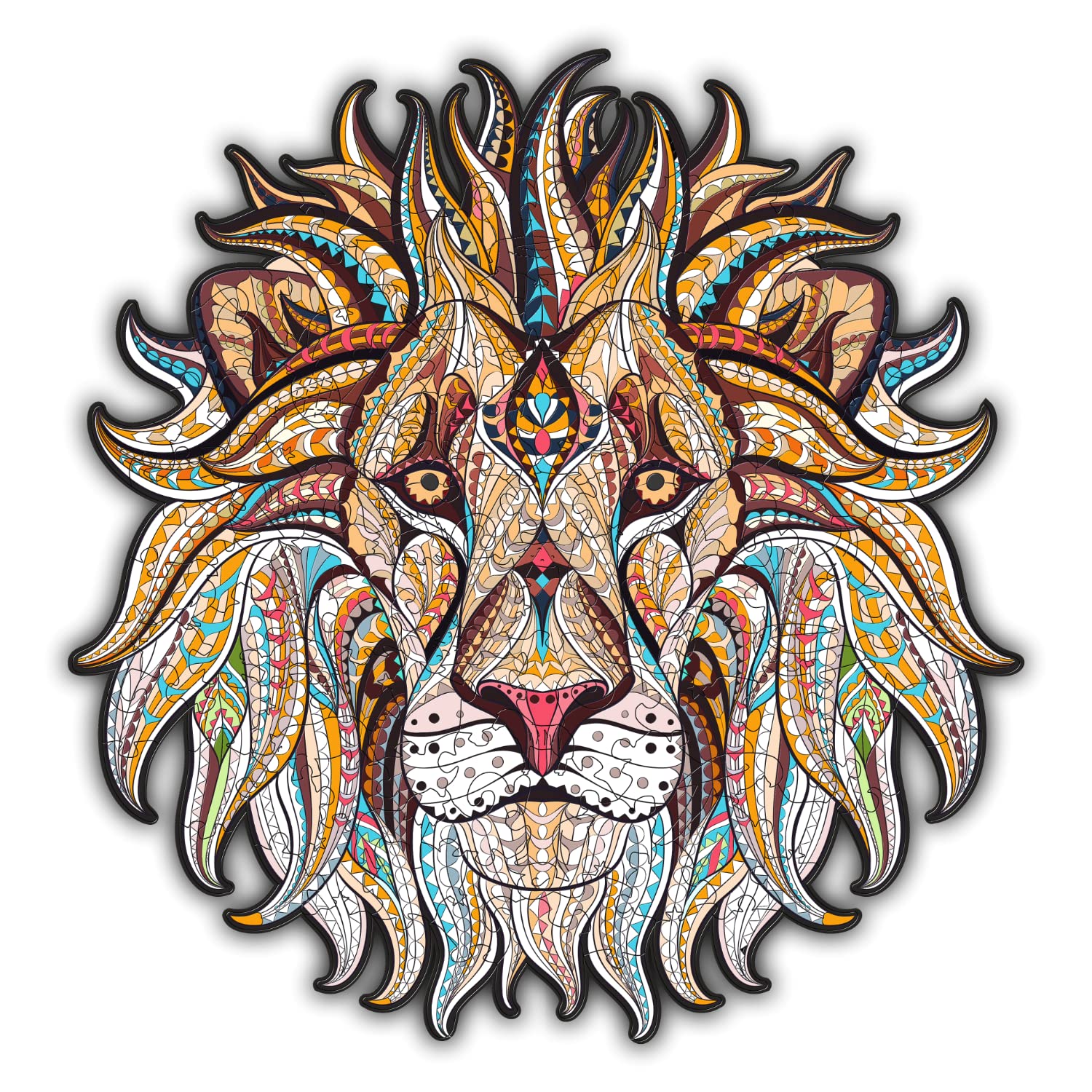 Unique Wooden Jigsaw Puzzles for Adults - 88pcs Lion Animal Puzzle, 3D Wood Cut Puzzle Gift (9.05 x 9.44 in) - Perfect for Stress Relief, Home Decor & Family Game Night