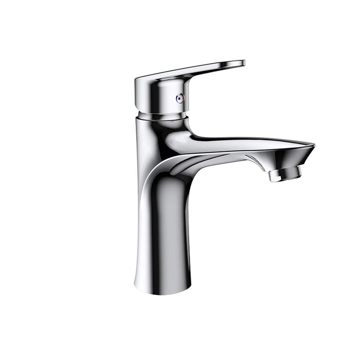 Premium Copper Bathroom Vanity Faucet - Hot & Cold Water Mixer Tap with Waterfall Spout - Elegant Silver Finish for Modern Bathrooms | Perfect for Home Renovation & Spa-Style Luxury