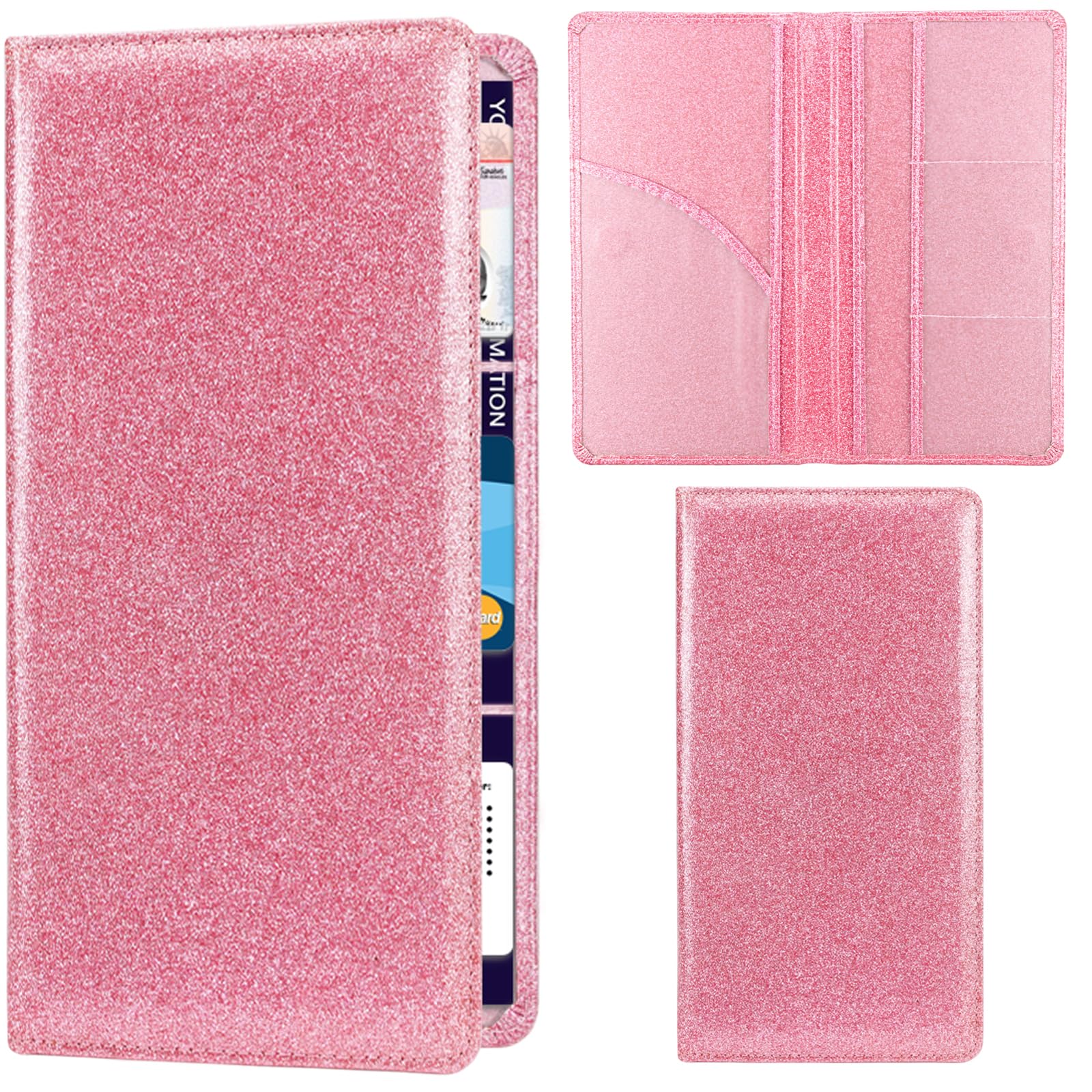 Premium PU Leather Car Registration & Insurance Card Holder with Magnetic Closure - Organize Driver License, Insurance Cards & Paperwork for Men & Women (Pink) - Perfect for Glove Box, Travel & Everyday Use