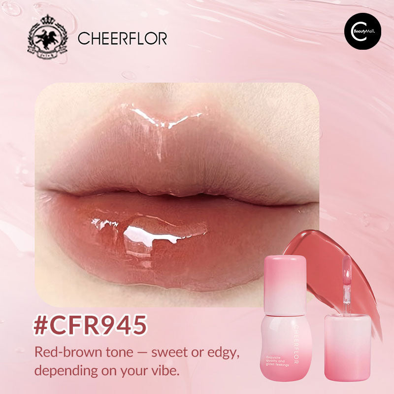 Cheerflor Playful Glazer Mirror Water Gloss Lip Tint - Long-Lasting Hydrating Lip Stain for Everyday Wear, Date Night & Special Occasions