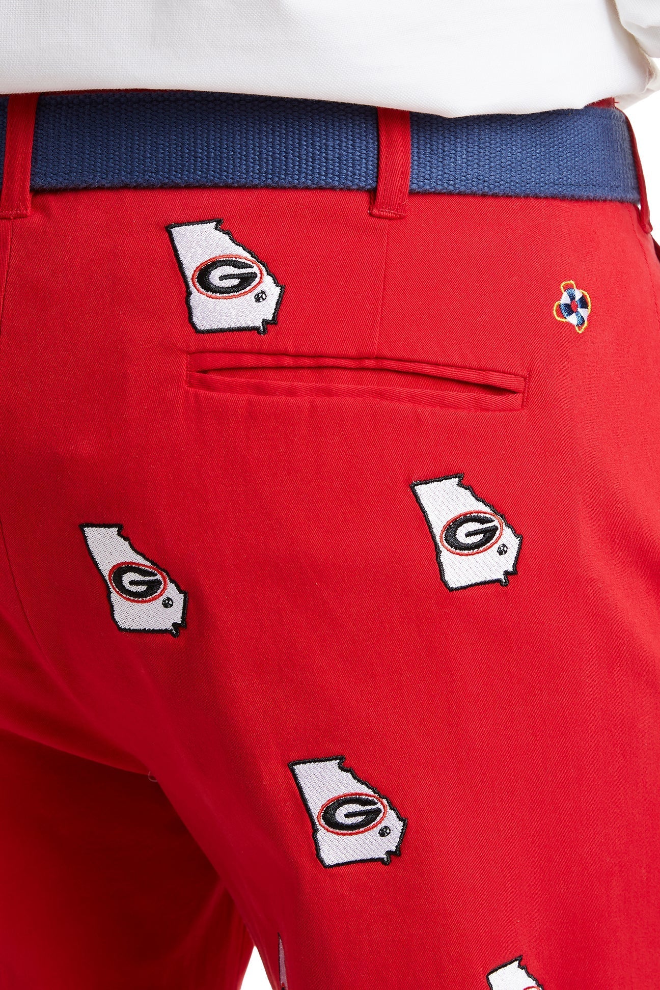 UGA Bulldog Red Collegiate Stretch Twill Pants - Comfortable Athletic Trousers for Game Day & School Spirit