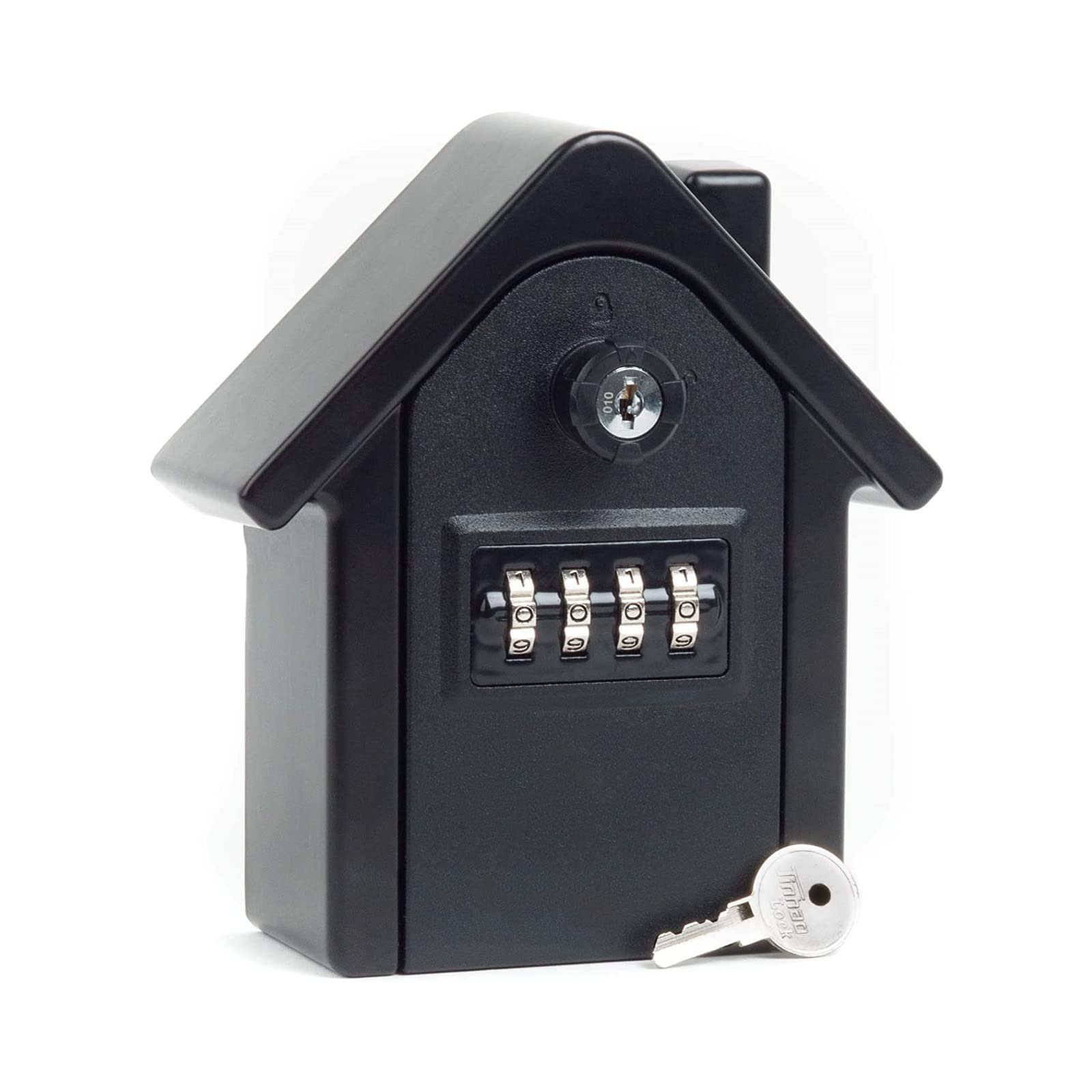 Wall Mounted Security Key Lock Box with Resettable 4-Digit Combination - Outdoor Key Safe for Home, Office & Vacation Rental - Weatherproof Hide-a-Key Storage Solution