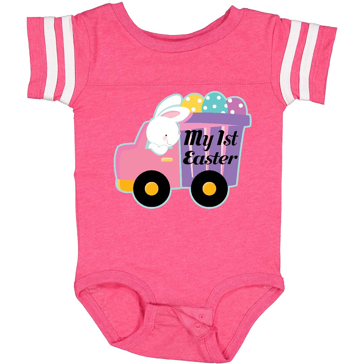 Inktastic My 1st Easter Bunny Rabbit Egg Truck Baby Bodysuit - Cute Easter Outfit for Infants & Toddlers - Perfect for Easter Photos, Egg Hunts & Family Gatherings