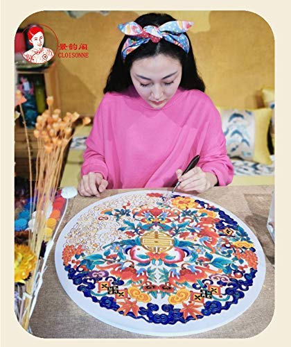 DIY Cloisonne Enamel Painting Kit - Five Blessings Birthday Gift Set with Alumina Wire & Glaze Materials for Grandparents | Perfect for Art Therapy, Family Bonding & Senior Crafts (20 Inch)