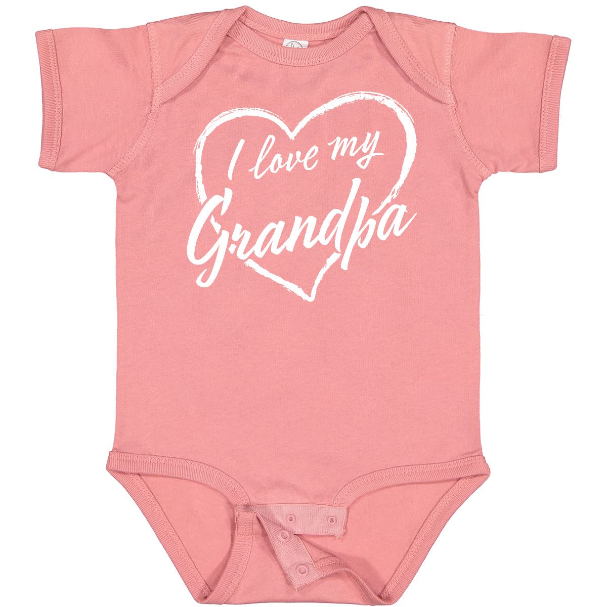 Inktastic I Love My Grandpa White Chalk Heart Baby Bodysuit - Cute Outfit for Grandparents Day, Family Photos & Special Occasions