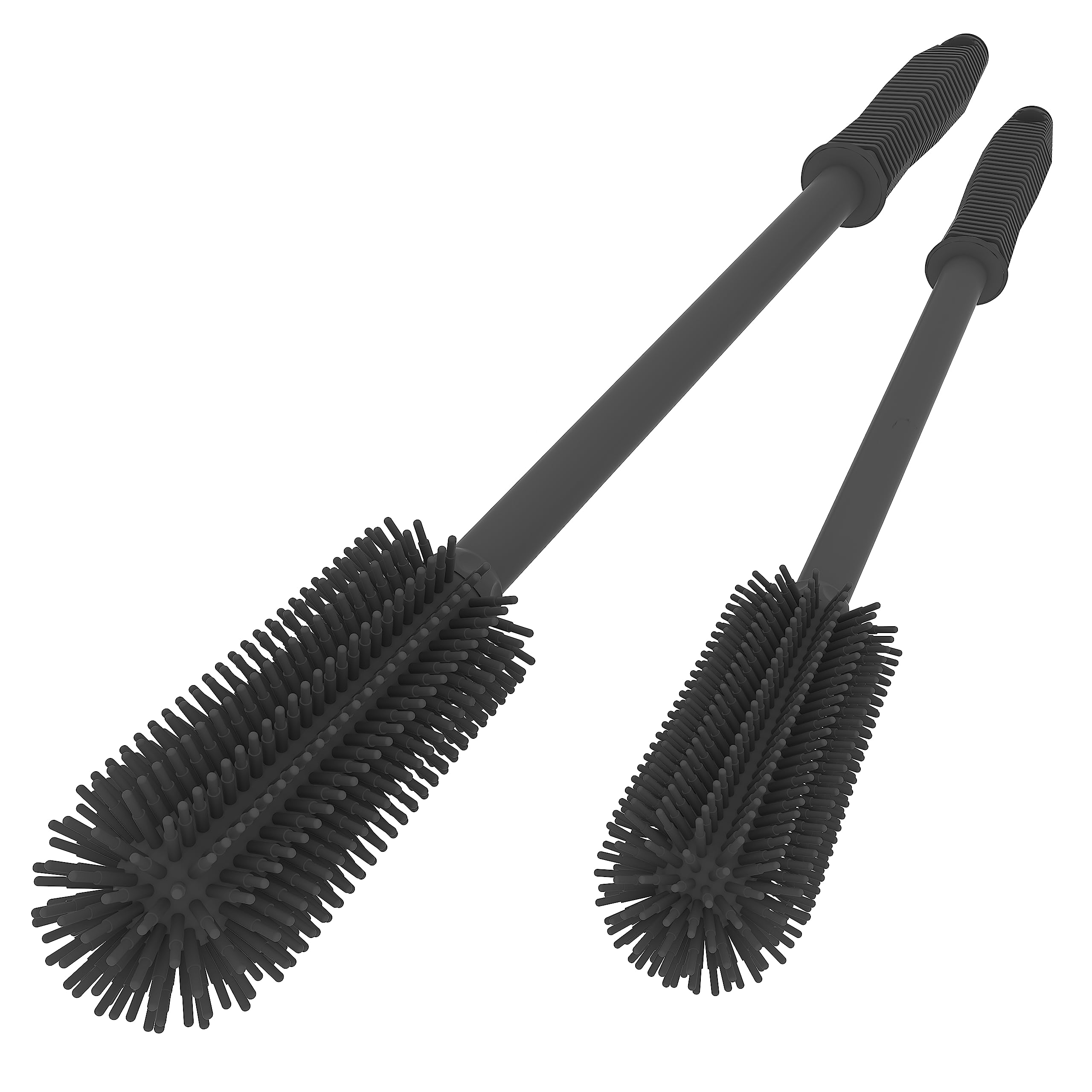 **2-Pack Silicone Bottle Cleaning Brushes (15.7” & 12.6”) - Long Handle Water Bottle Brush for Hydro Flask, Glassware, Sports Bottles & Vases - Narrow Neck Cleaner for Hard-to-Reach Spots - Perfect for Kitchen, Camping & Travel**