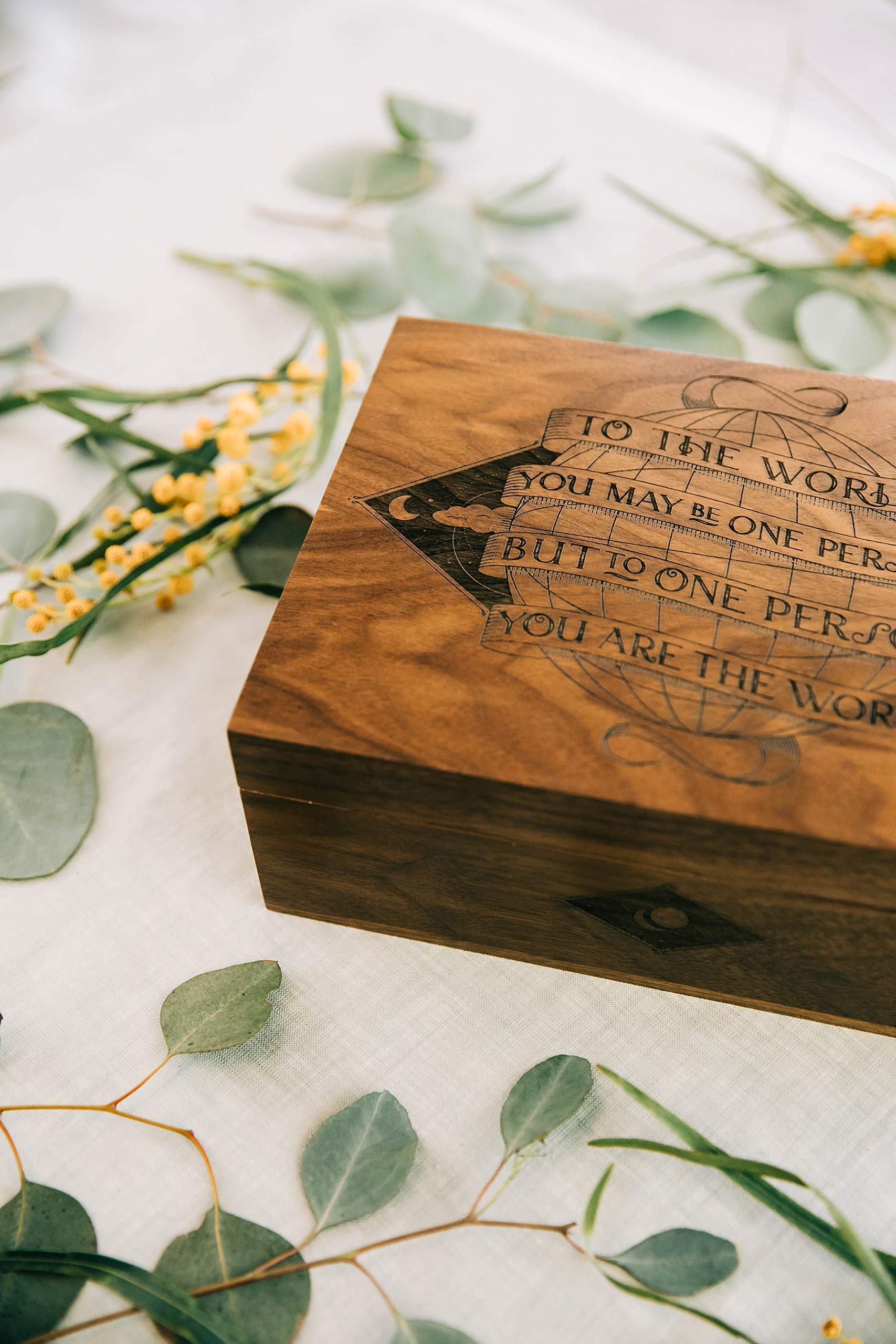 Personalized Wood Keepsake Box - Custom Engraved Gift for Anniversary, Wedding, Baby Shower & Memory Storage | Perfect for Home Decor, Jewelry Organizer & Special Occasion Gifts