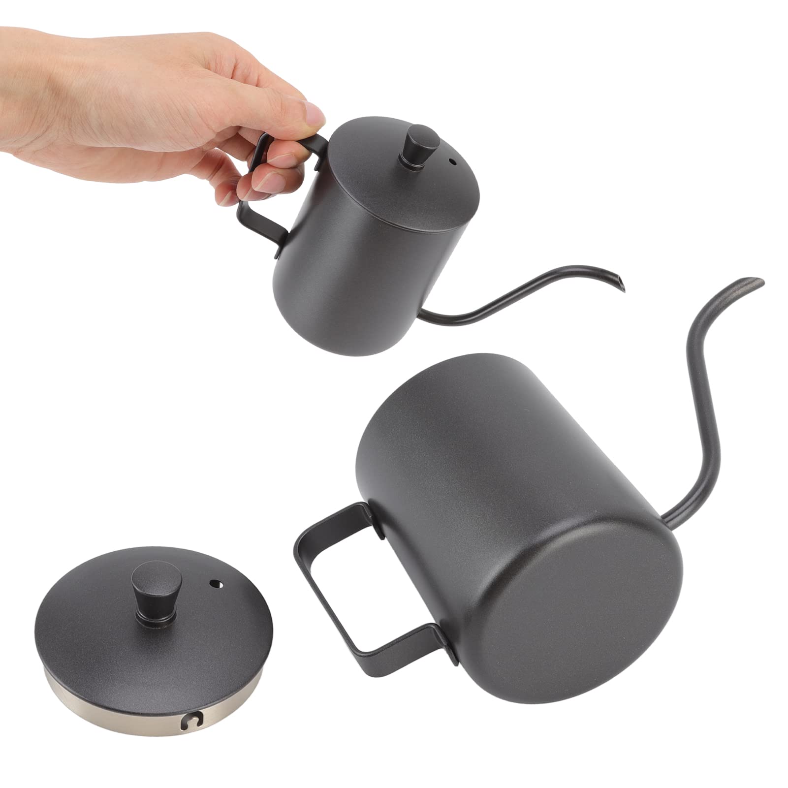 Premium Stainless Steel Pour Over Coffee Kettle - 350ml Mini Drip Coffee Maker with Long Narrow Spout & PTFE Coating (Black) | Perfect for Home Brewing, Specialty Coffee Shops & Camping Trips