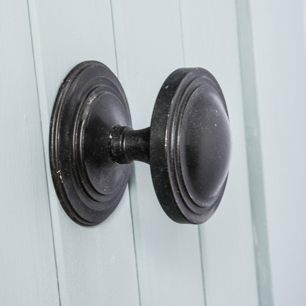 Vintage Black Beeswax Round Art Deco Door Handle - Elegant Cabinet & Drawer Pull for Home Decor, Kitchen Cabinets, and Furniture Restoration