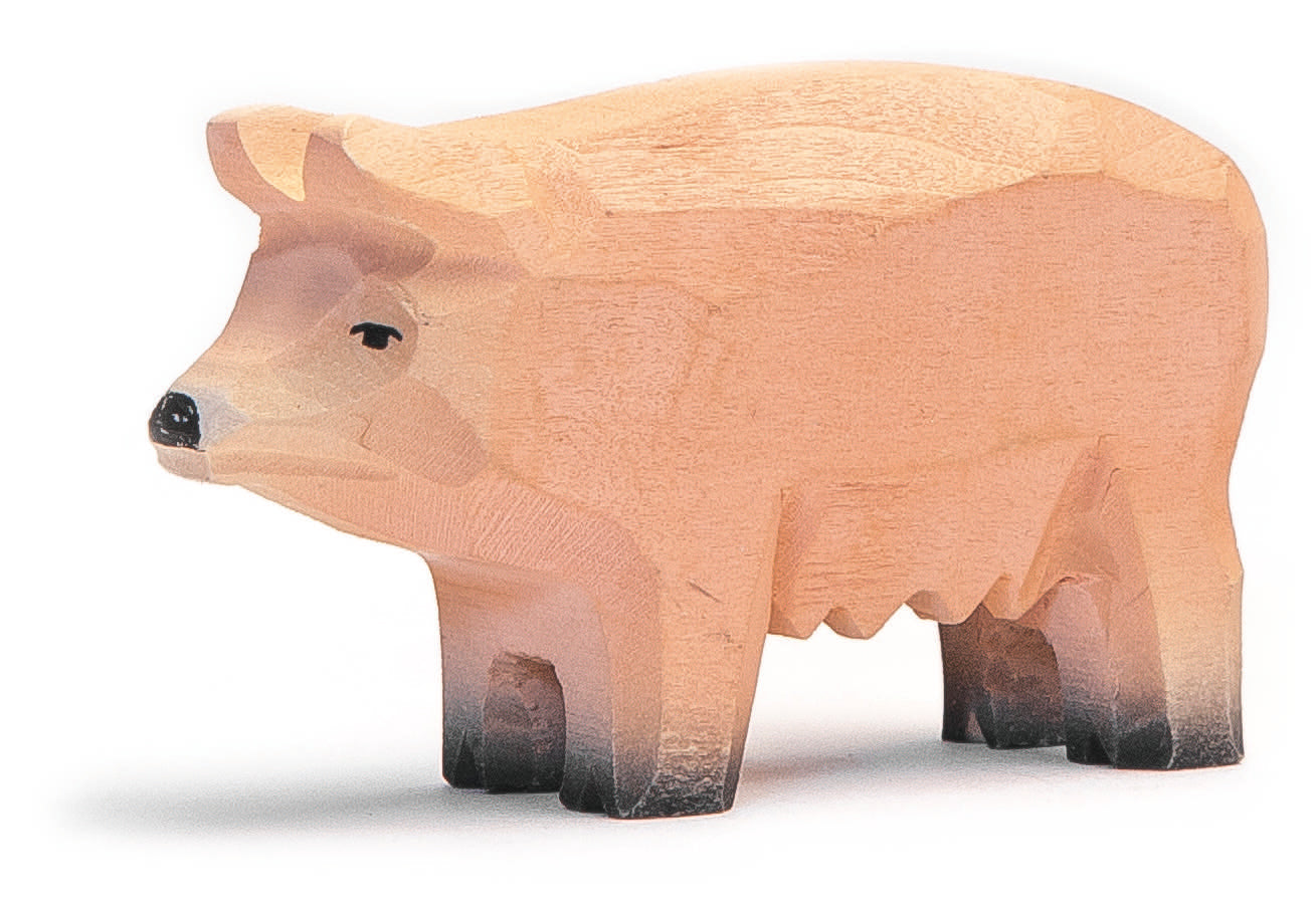 Marc Trauffer Retro Traditional Swiss Farm Animals Figurines - Handcrafted Wooden Decor for Home, Kitchen & Farmhouse Style