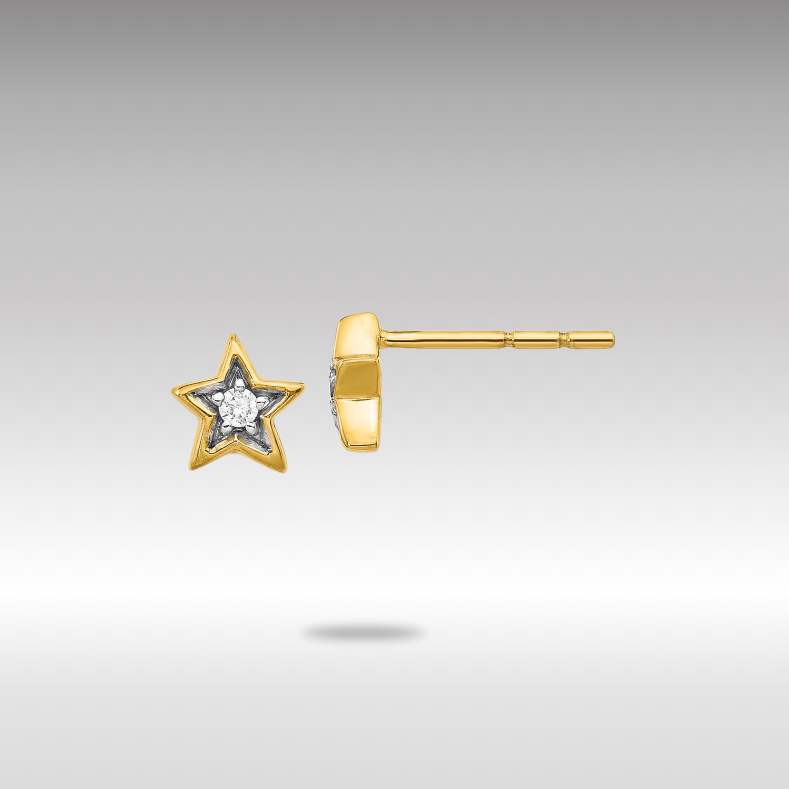 14K Gold Diamond Star Stud Earrings for Women - Model EM5510 005 YA - Perfect for Everyday Wear, Parties & Special Occasions