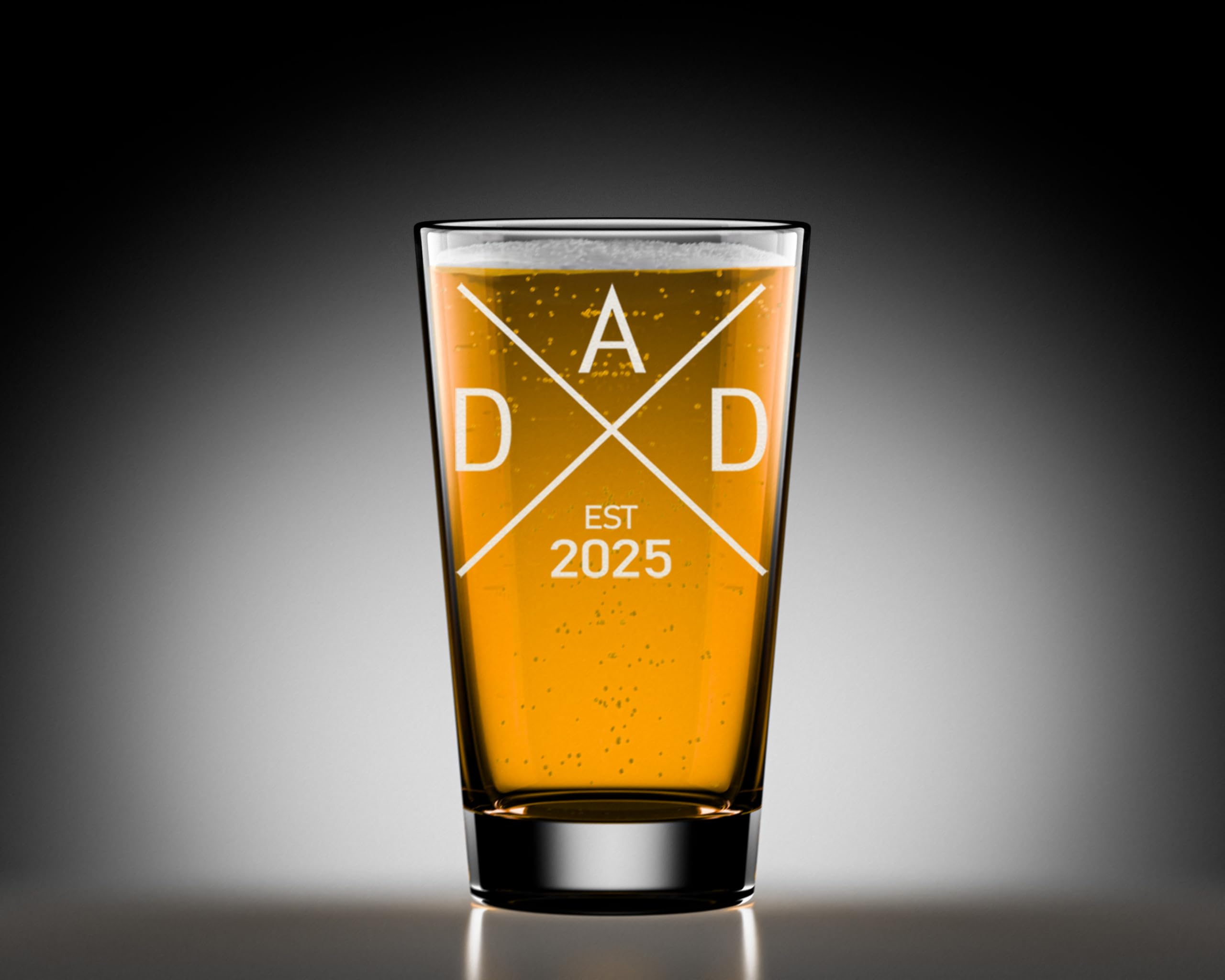 2025 Established Dad Pregnancy Announcement Beer Pint - First Time Father Gift for New Dads - Perfect for Baby Reveal Parties & Father's Day Celebrations