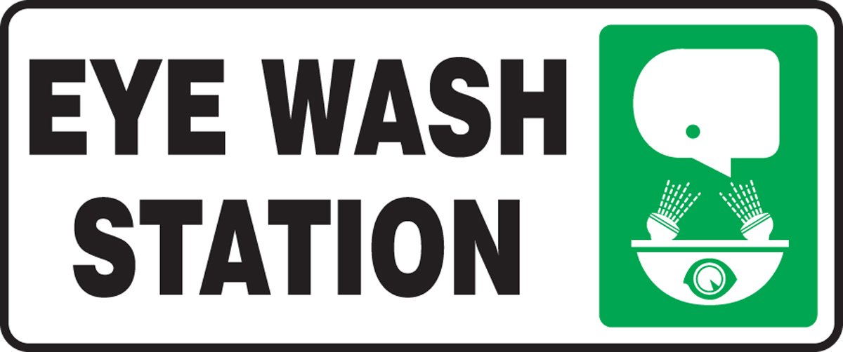 Accuform MFSD590VA Emergency Eye Wash Station with Graphic - OSHA Compliant for Workplace Safety & First Aid